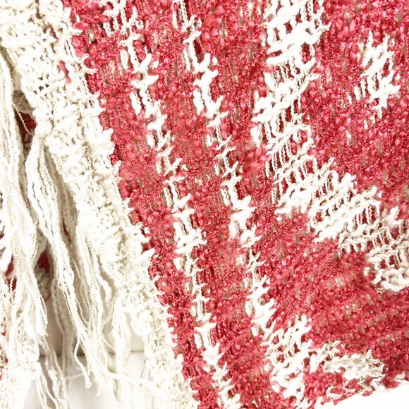 TORRID Tan Red Boho Southwest Draped Fringe Open Knit Sweater 00 Medium/Large - Picture 10 of 12